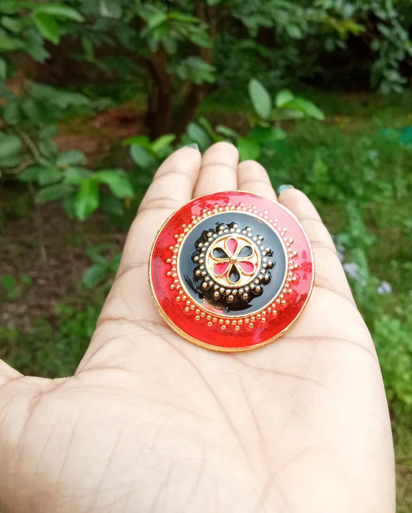 Assamese_Traditional_Red_Black_Colour_Finger-Ring_For_Girls_&_Women